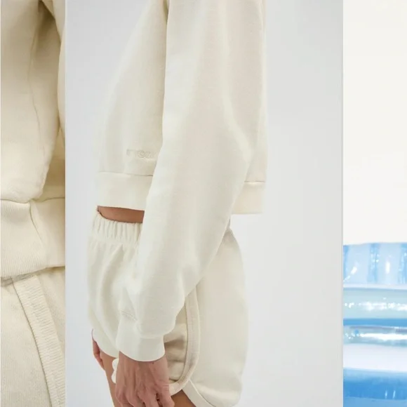 Renggli Cream Terry Crewneck Sweatshirt and Shorts Set. - Picture 3 of 8